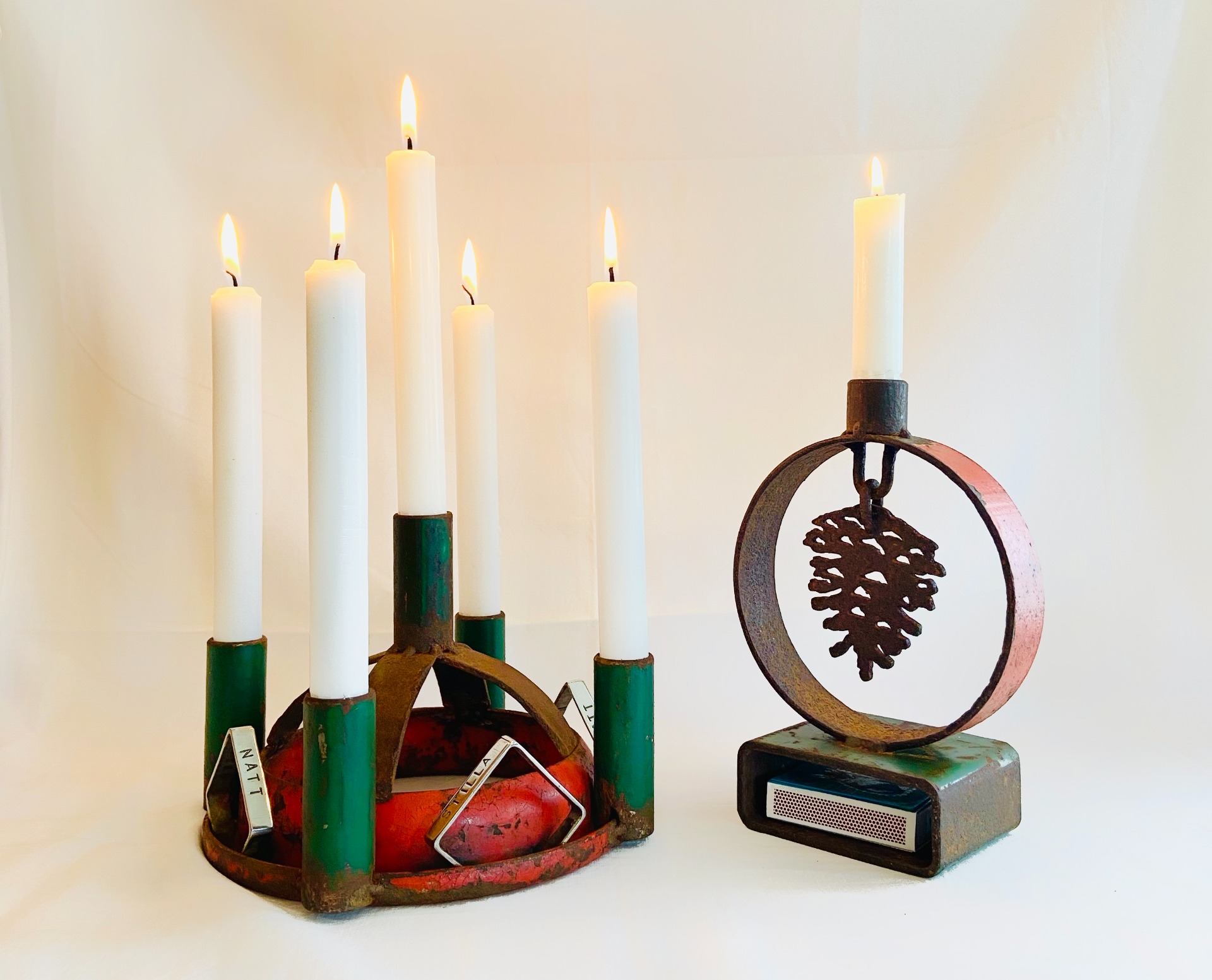 Mina ljushållare "Stilla Natt" och "Kotten"